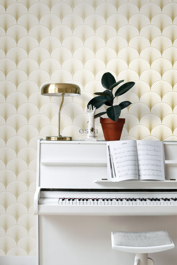ESTAhome art deco motiiv - valge ja kuld