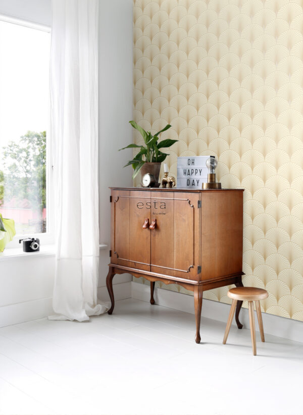 ESTAhome tapeet art deco motiiv - beež ja kuld