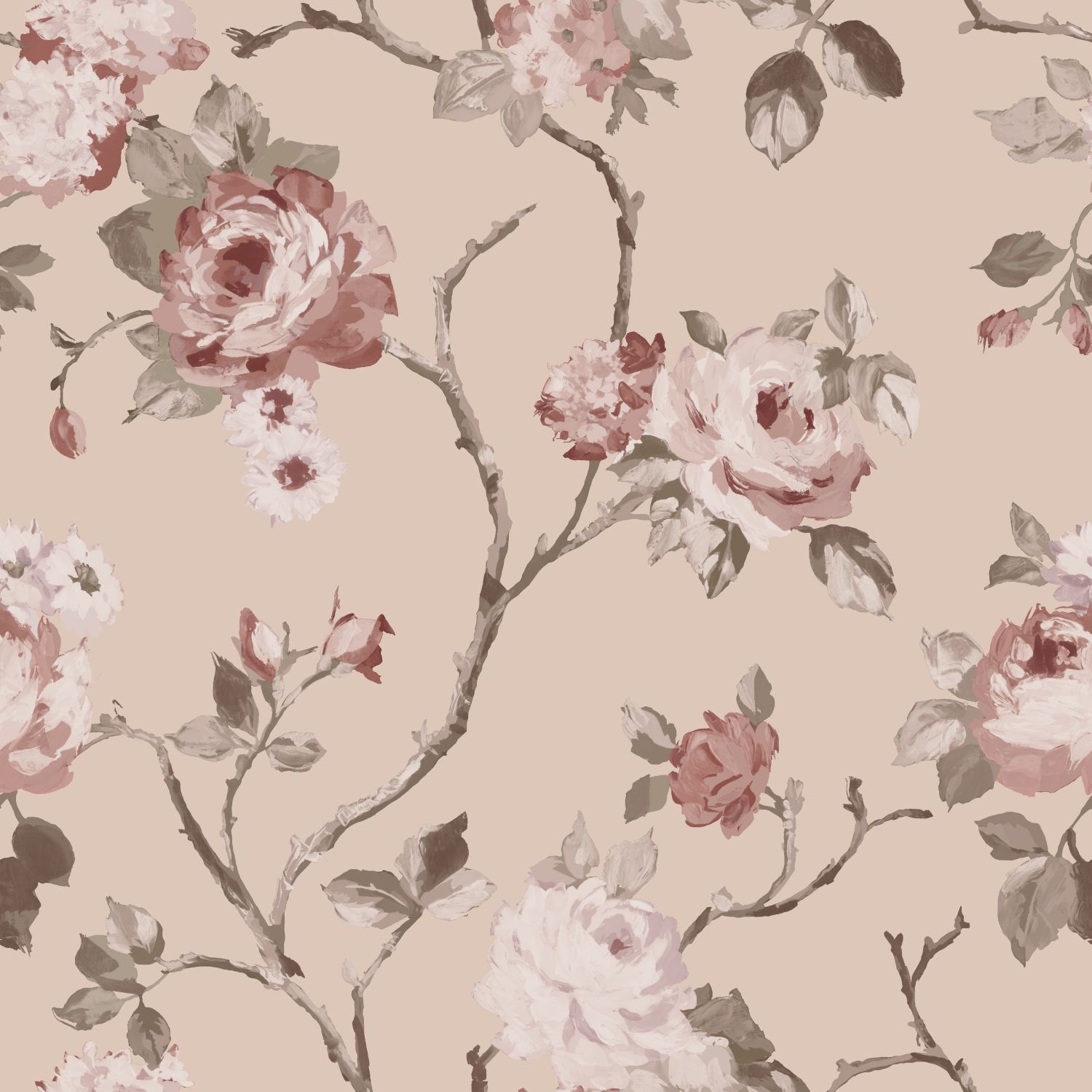 ESTAhome tapeet vintage lilled - roosa