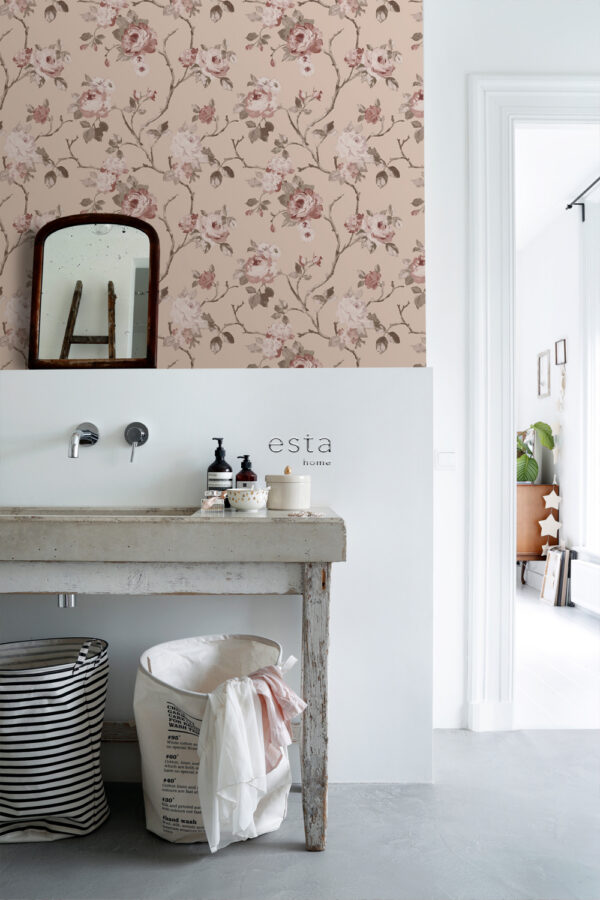 ESTAhome tapeet vintage lilled - roosa