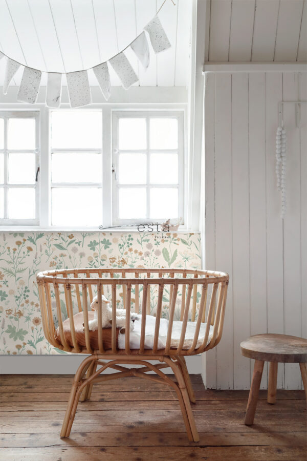 ESTAhome tapeet metsikud lilled - roheline, terrakota ja lilla