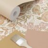 ESTAhome tapeet lilled ja linnud art nouveau stiilis - liivakarva, beež ja antiikroosa