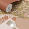 ESTAhome tapeet vintage lilled art nouveau kuld ja terrakota roosa