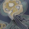 ESTAhome tapeet vintage lilled art nouveau stiilis - hallikas vintage sinine