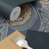 ESTAhome tapeet vintage lilled art nouveau stiilis - hallikas vintage sinine