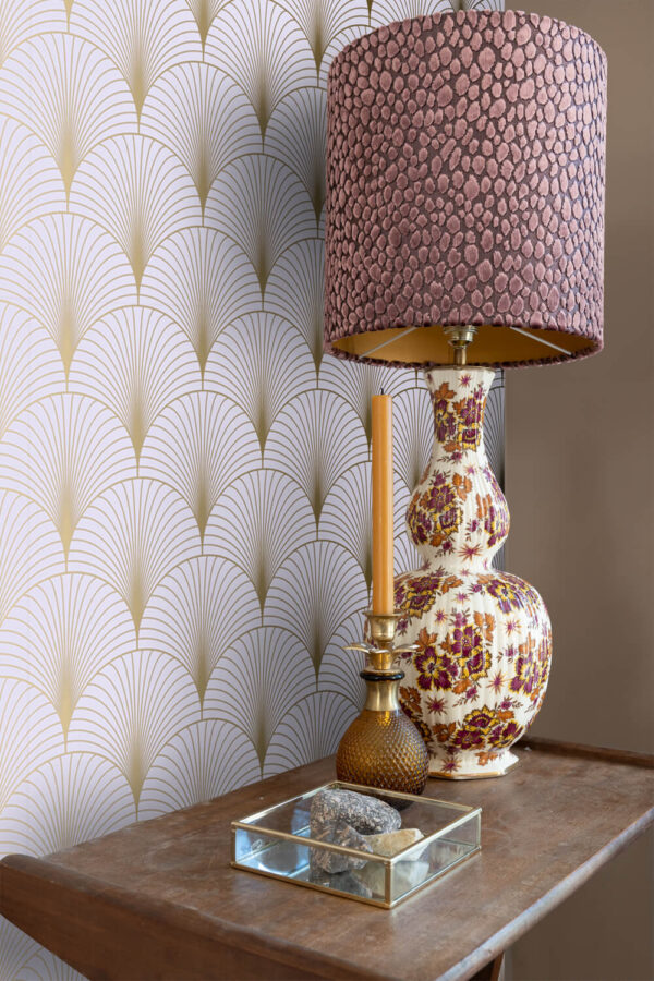 ESTAhome tapeet art deco motiiv - lilla ja kuld