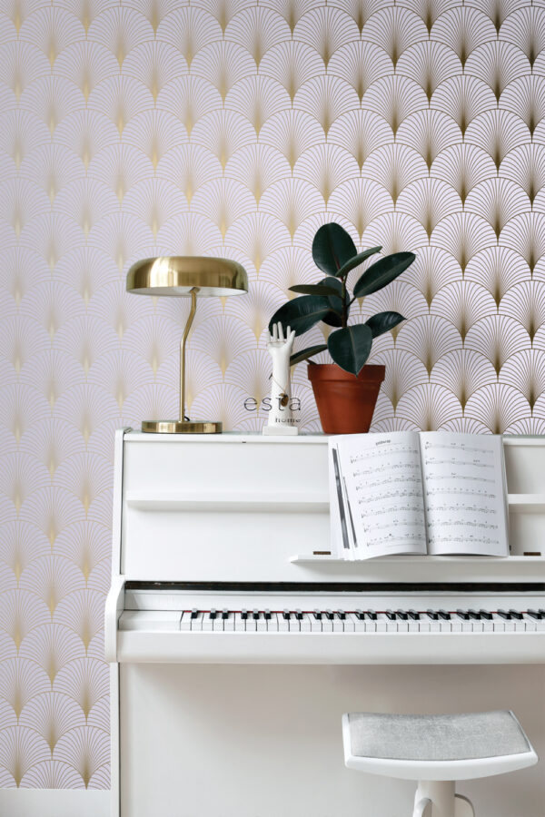 ESTAhome tapeet art deco motiiv - lilla ja kuld