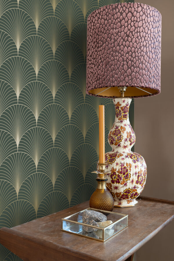 ESTAhome art deco motiiv - tume roheline ja kuld