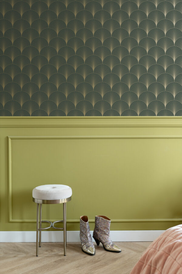 ESTAhome art deco motiiv - tume roheline ja kuld