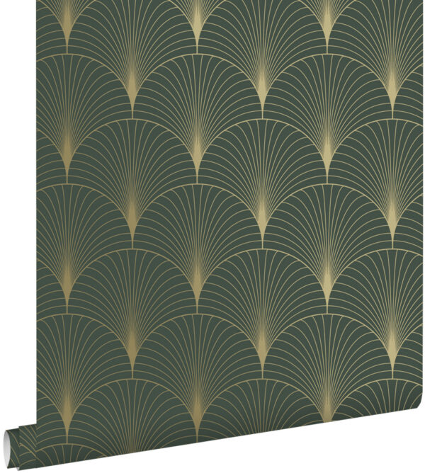 ESTAhome art deco motiiv - tume roheline ja kuld