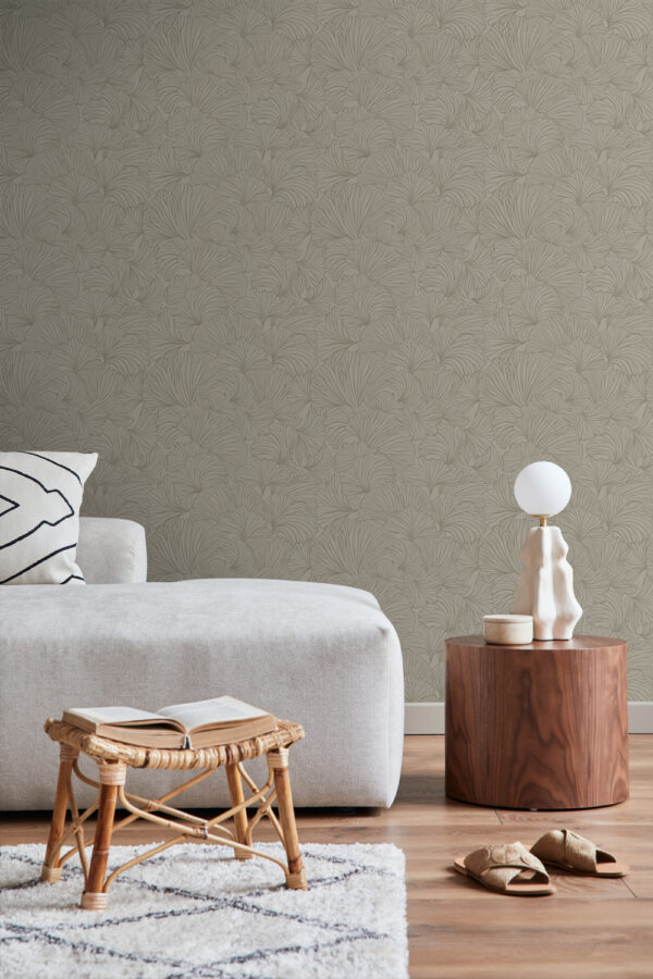 ESTAhome tapeet ginkgo lehed - taupe