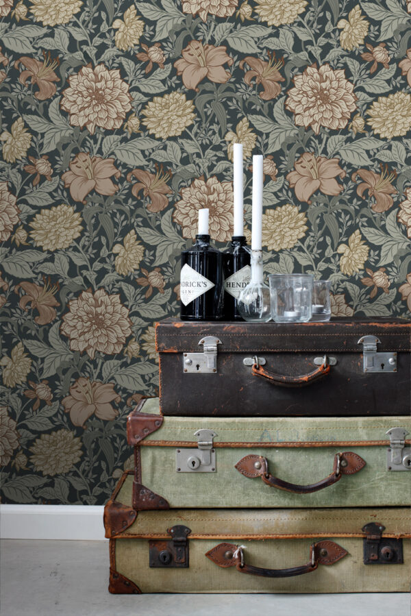 ESTAhome tapeet vintage lilled - tumesinine