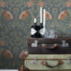 ESTAhome tapeet vintage lilled art nouveau stiilis - tuhmunud vintage sinine