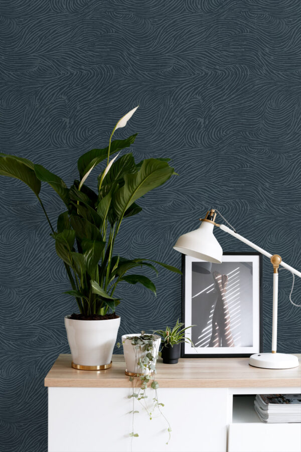 ESTAhome 3d lained tapeet - tumesinine
