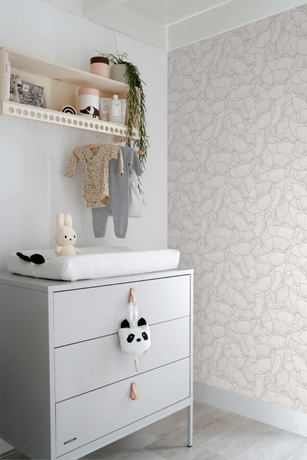 ESTAhome poppied tapeet - hall ja valge