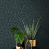 ESTAhome tapeet art deco motiiv - tumesinine
