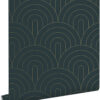 ESTAhome tapeet art deco motiiv - tumesinine