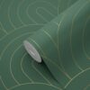 ESTAhome tapeet art deco motiiv - smaragdroheline