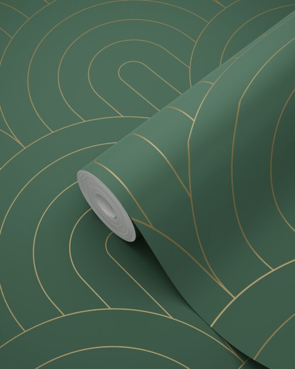 ESTAhome tapeet art deco motiiv - smaragdroheline