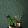 ESTAhome tapeet art deco motiiv - smaragdroheline