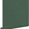 ESTAhome tapeet art deco motiiv - smaragdroheline