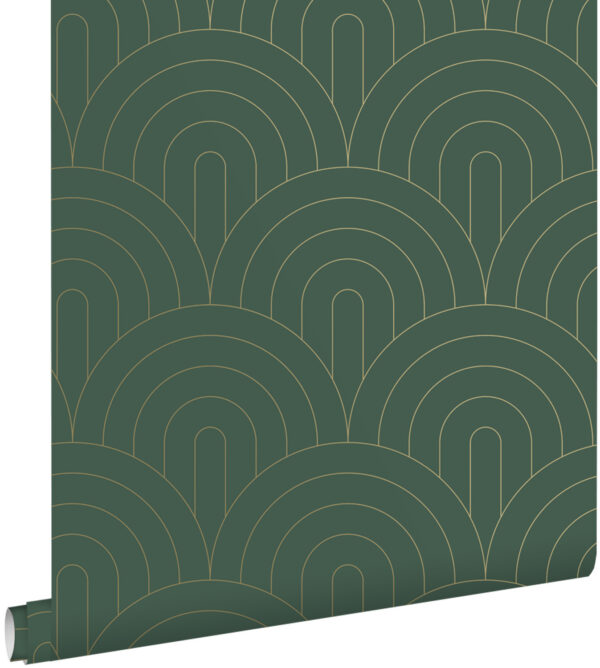 ESTAhome tapeet art deco motiiv - smaragdroheline