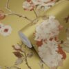 ESTAhome tapeet vintage lilled - kuldne ja terrakota roosa