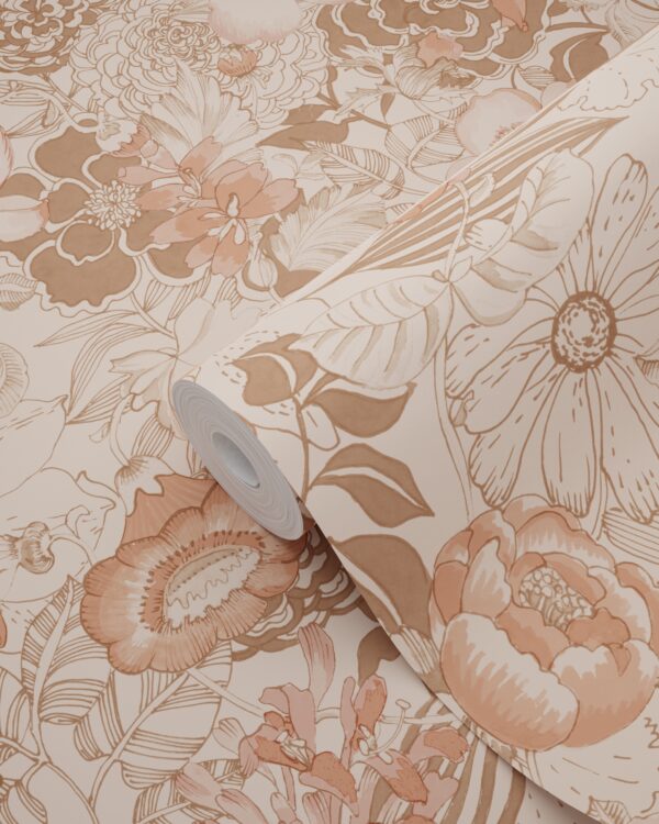 ESTAhome tapeet vintage lilled terrakota roosa