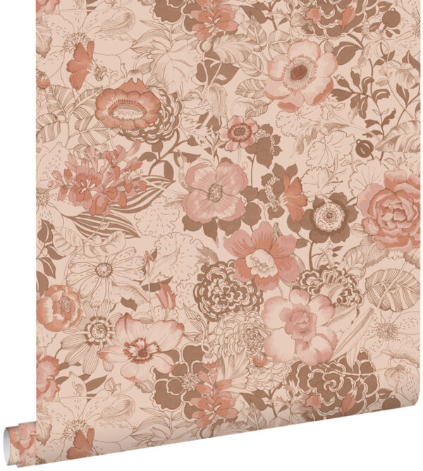 ESTAhome tapeet vintage lilled terrakota roosa