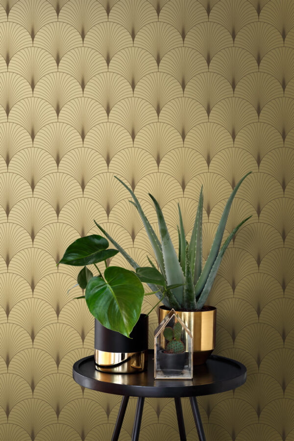 ESTAhome tapeet art deco motiiv kuld
