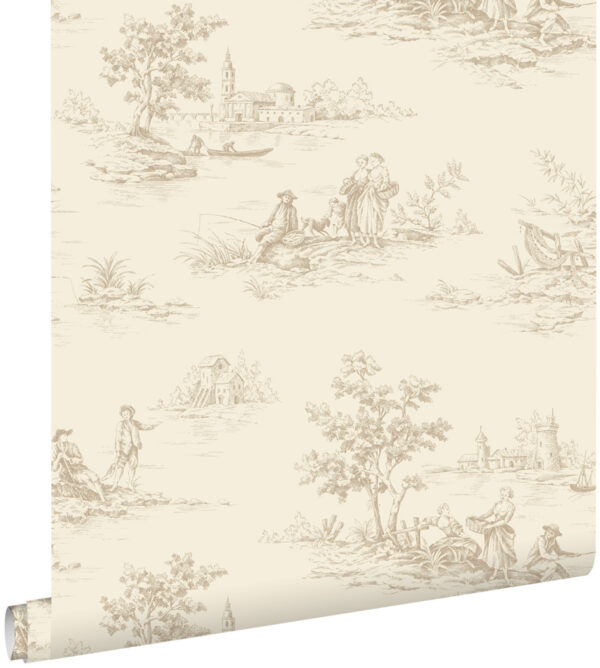 ESTAhome toile de Jouy tapeet - helebeež