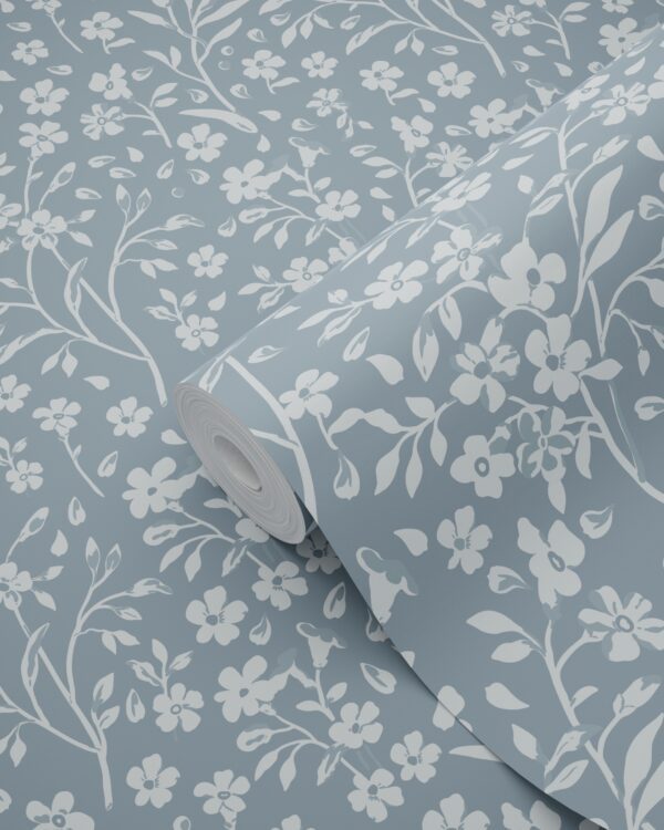 ESTAhome tapeet lilled tuhmid vintage sinine