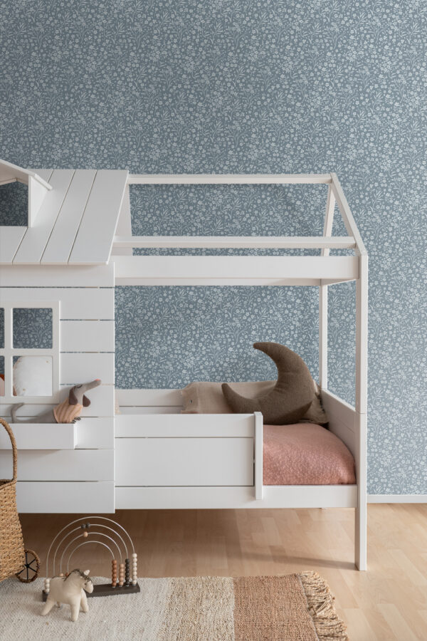 ESTAhome tapeet lilled tuhmid vintage sinine
