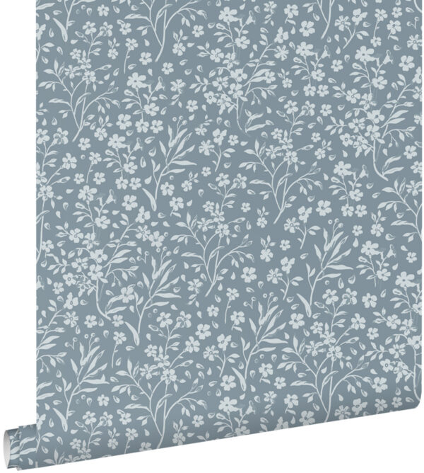 ESTAhome tapeet lilled tuhmid vintage sinine