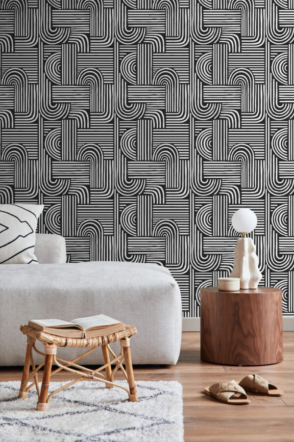 ESTAhome tapeet graafika 3D mustvalge