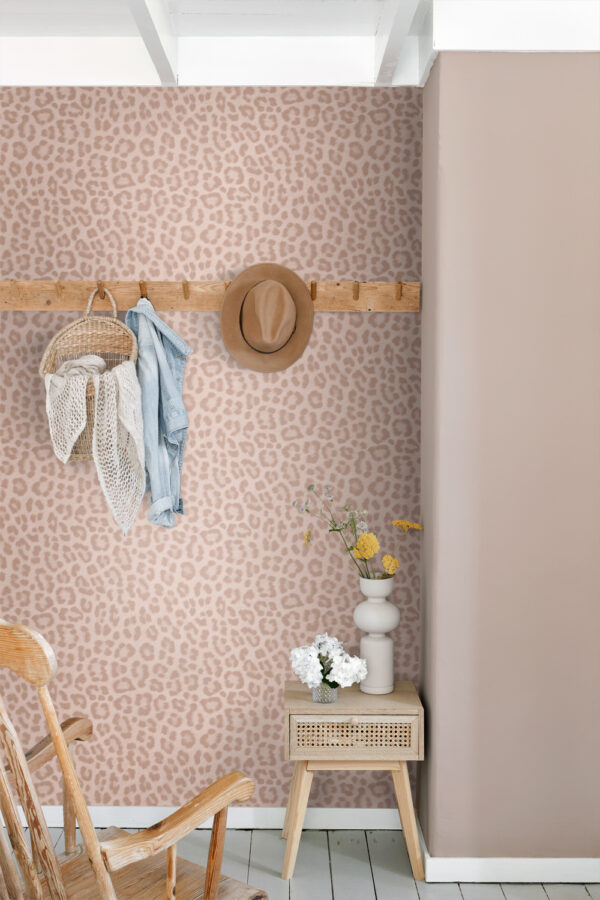 ESTAhome tapeet leopardimuster - pastellroosa