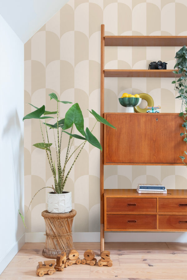 ESTAhome tapeet art deco kaared - beež ja liivakarva