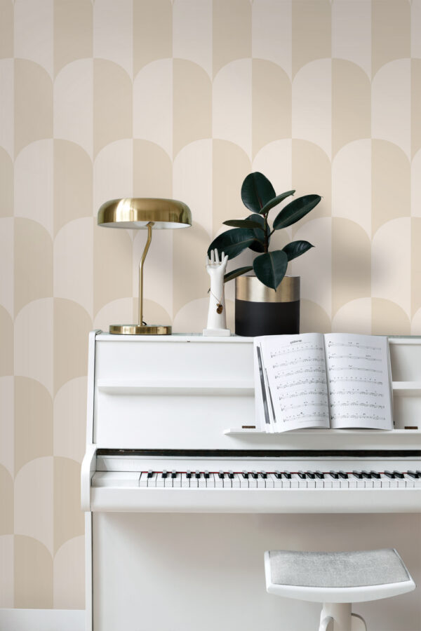 ESTAhome tapeet art deco kaared - beež ja liivakarva