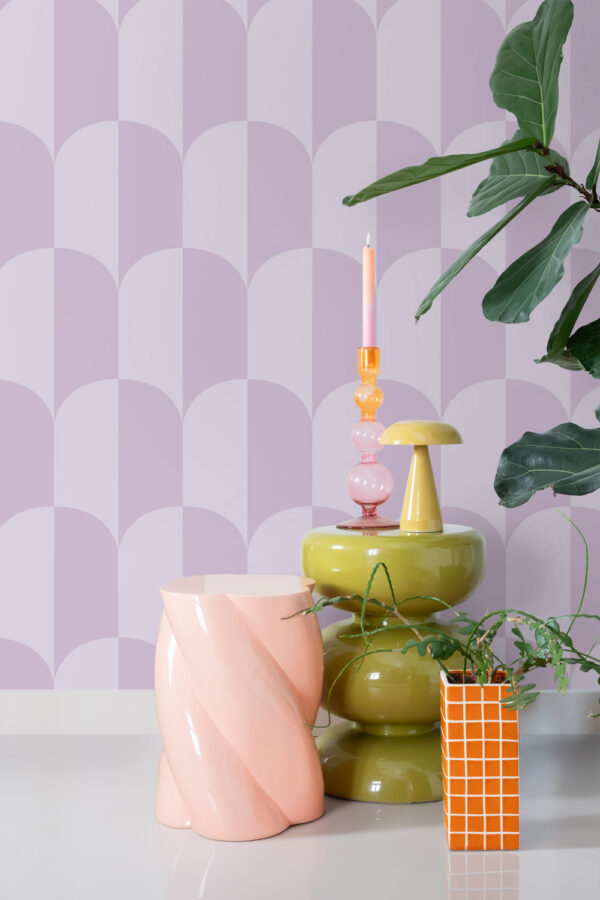 ESTAhome tapeet art deco kaared - lilla ja lilla