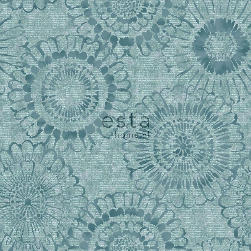 ESTAhome tapeet lilled - aqua roheline