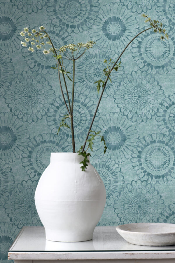 ESTAhome tapeet lilled - aqua roheline