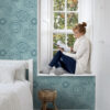 ESTAhome tapeet lilled - aqua roheline