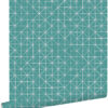 ESTAhome geomeetrilised kujundid tapeet - tume aqua roheline