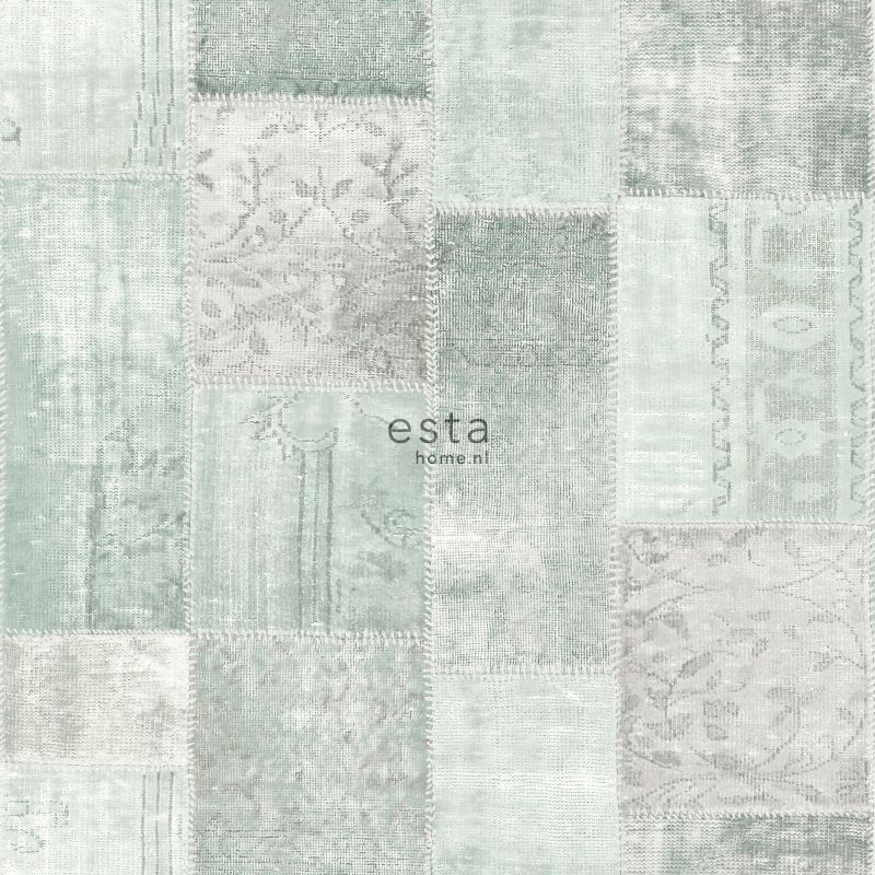 ESTAhome tapeet orientaalne ibiza marrakech kelim patchwork vahekaart - mündiroheline