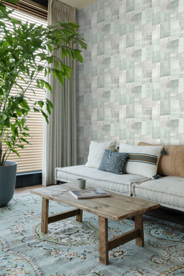 ESTAhome tapeet orientaalne ibiza marrakech kelim patchwork vahekaart - mündiroheline