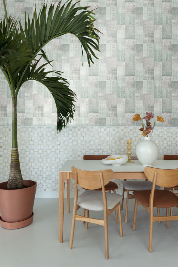 ESTAhome tapeet orientaalne ibiza marrakech kelim patchwork vahekaart - mündiroheline