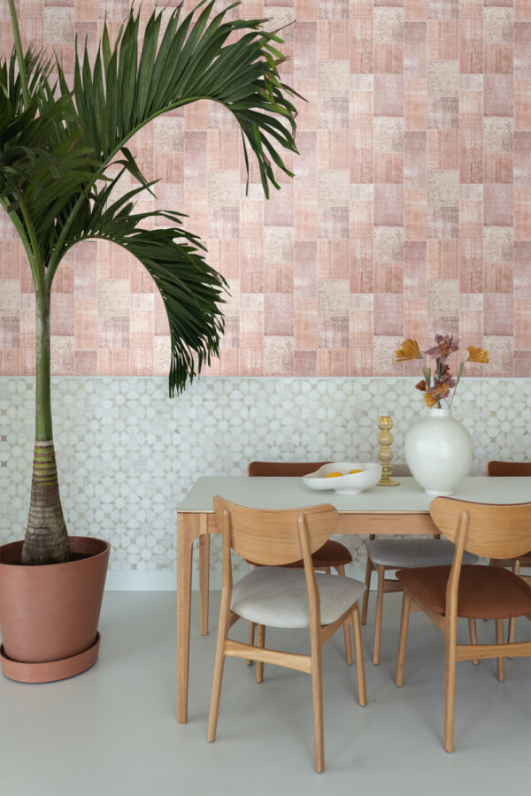 ESTAhome tapeet idamaine ibiza marrakech kelim patchwork vaip - virsikuoranž ja roosa