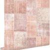 ESTAhome tapeet idamaine ibiza marrakech kelim patchwork vaip - virsikuoranž ja roosa