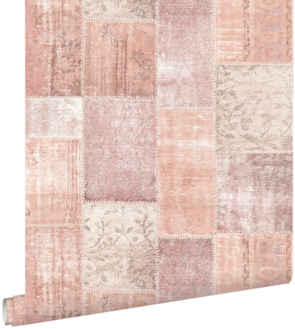 ESTAhome tapeet idamaine ibiza marrakech kelim patchwork vaip - virsikuoranž ja roosa
