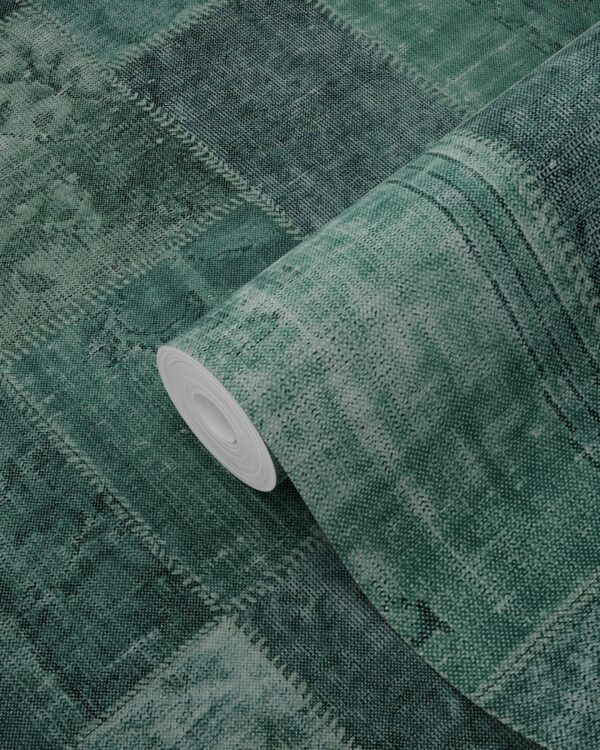ESTAhome tapeet orientaalne ibiza marrakech kelim patchwork vahekaart - smaragdroheline